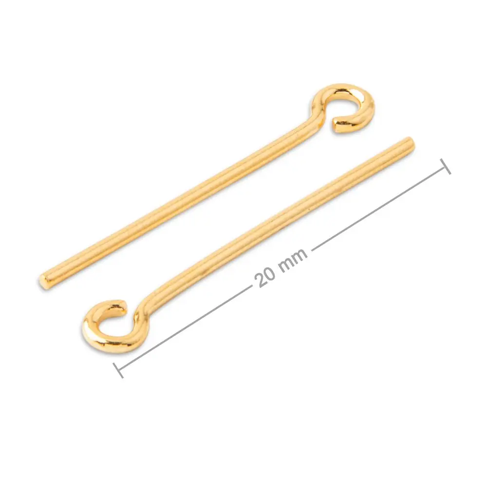 Stříbrná očková ketlovací jehla 20 x 0,8 mm pozlacená 24K zlatem -