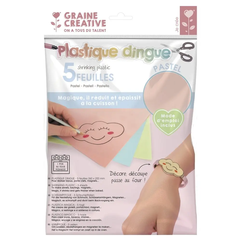 Graine Creative Sada smršťovacích fólií pastelová 5ks - 1 sada