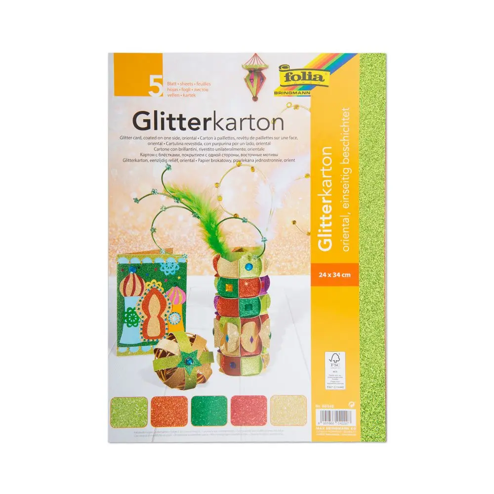 Glitrový karton ORIENTAL 5 listů 300g/m² -