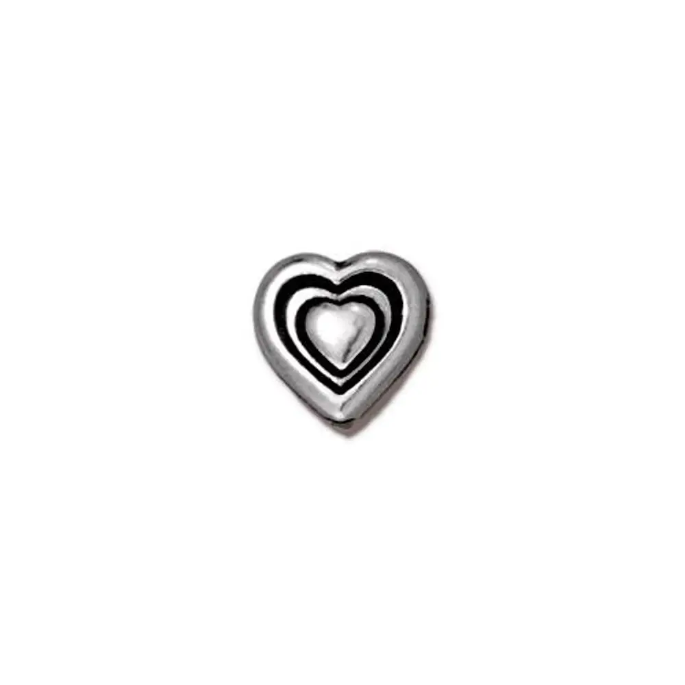 TierraCast korálek Heart starostříbrný -