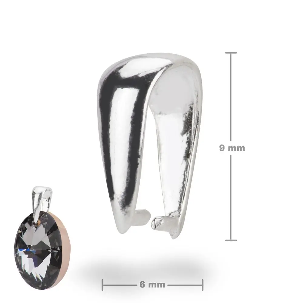 Stříbrná bižuterní šlupna 9 x 6 mm - 5 ks