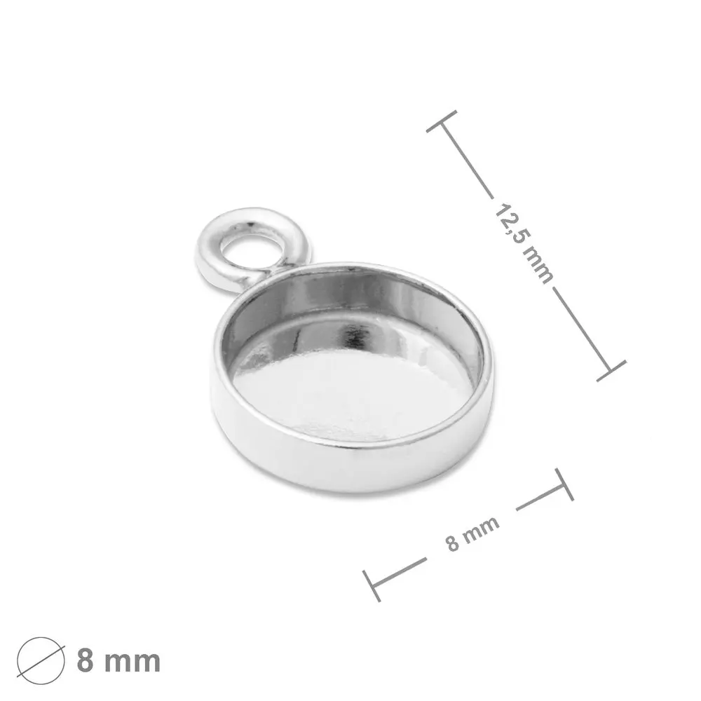 Stříbrný přívěsek s lůžkem 8 mm -