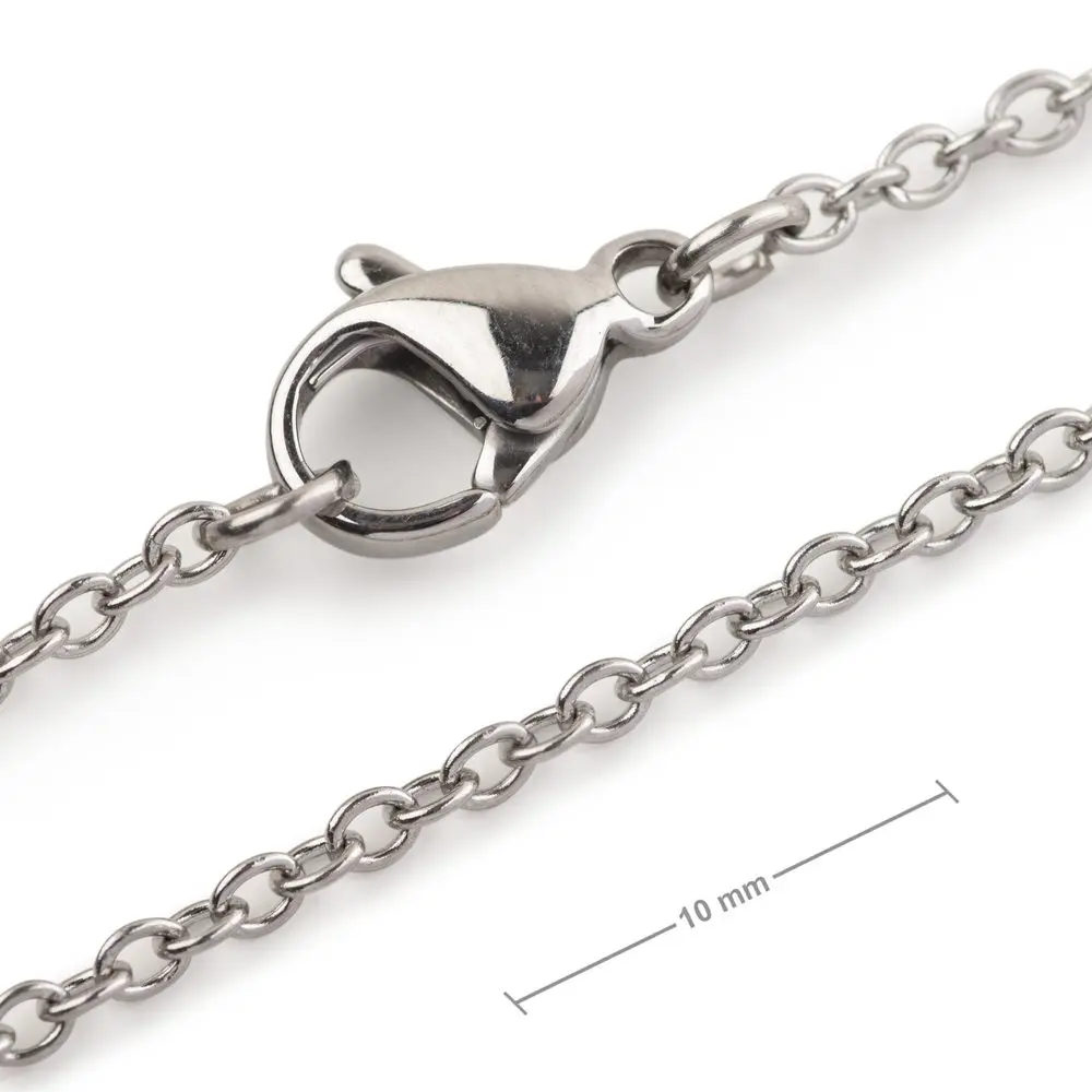 Bižuterní řetízek z chirurgické oceli s 2 mm okem se zapínáním 45cm - 5 ks