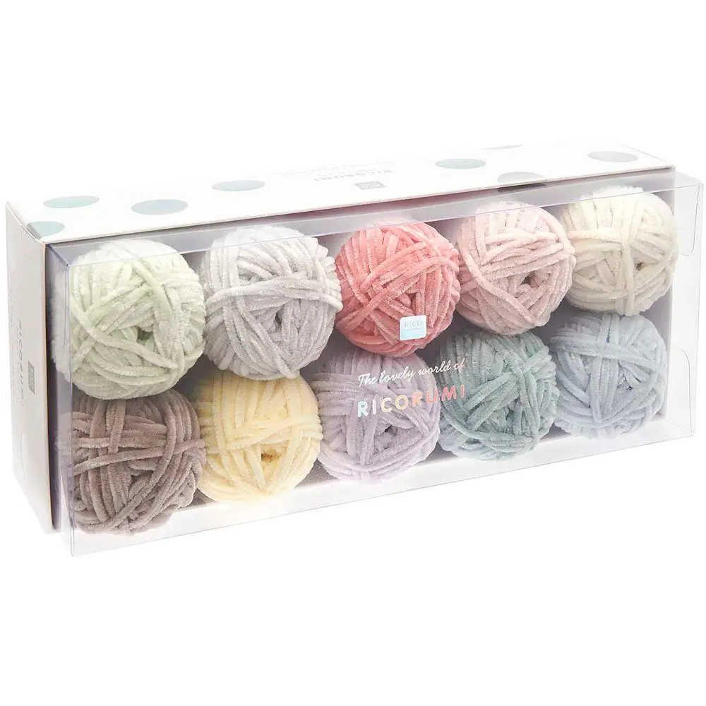 Rico Design Sada žinylkových klubíček na háčkování Ricorumi Nilli Nilli Pastel 10 ks - 1 sada