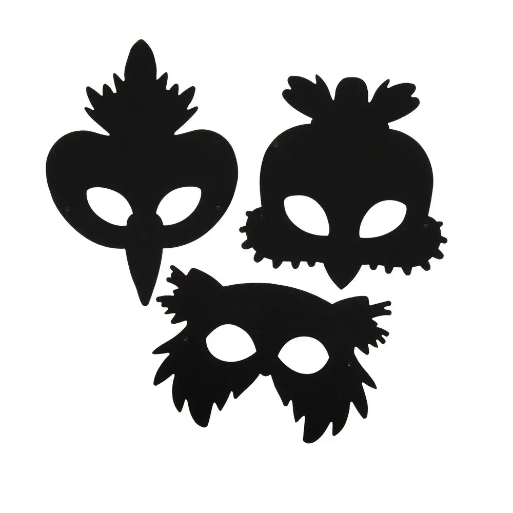 Graine Creative Vyškrabávací masky ve tvaru ptáčka 3 ks -