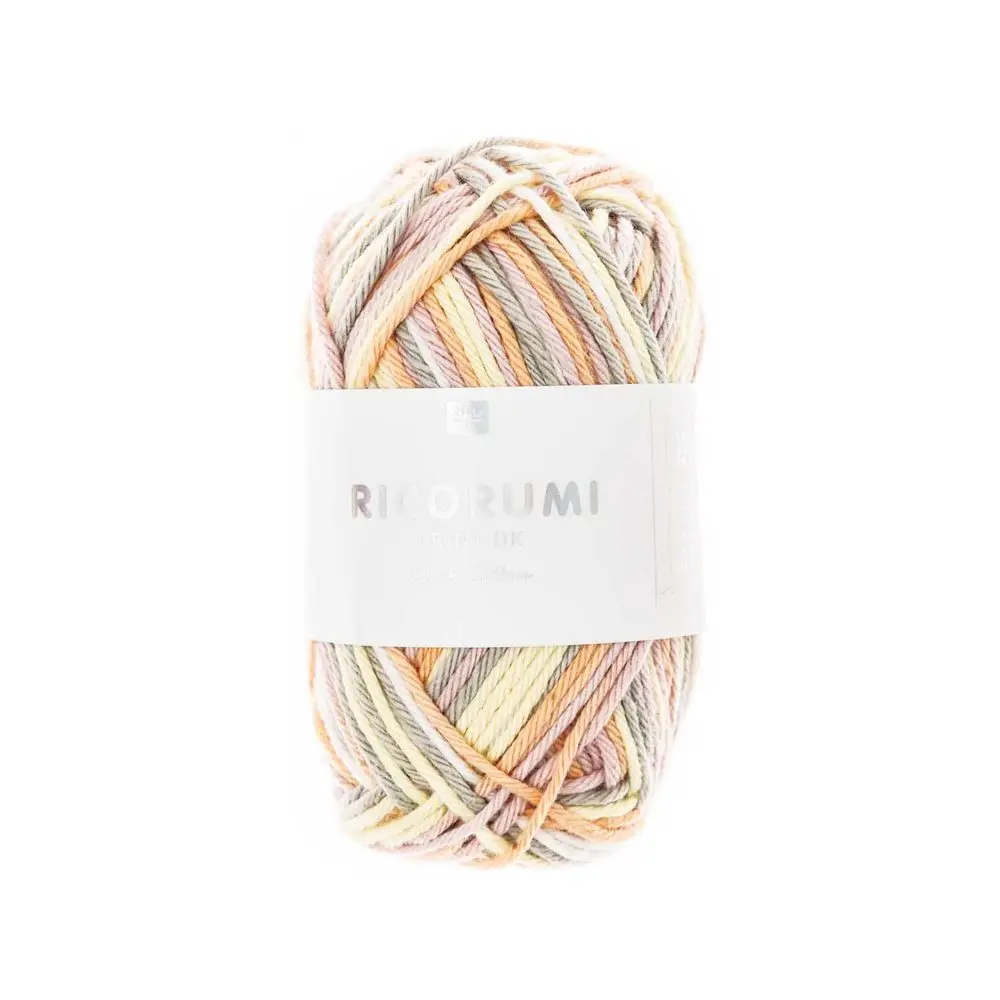 Rico Design Háčkovací příze Ricorumi Print odstín 001 růžovožlutá - 3 ks