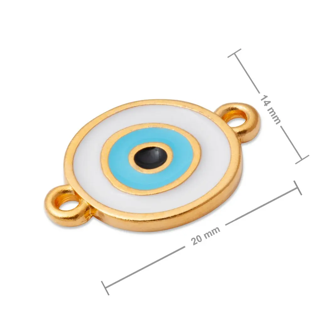 Manumi spojovací díl oko v kulatém rámečku 20x14 mm pozlacený - 1 ks