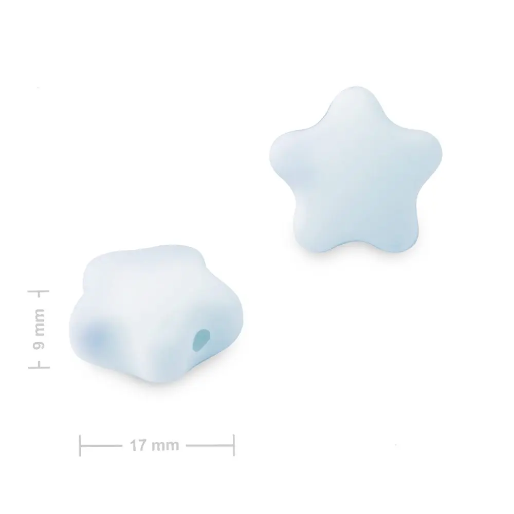 Silikonové korálky hvězdička 17x16x9 mm Pastel Blue - 3 ks