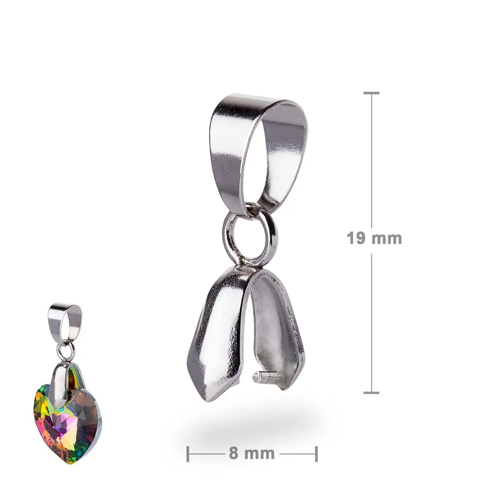Bižuterní šlupna z chirurgické oceli 316L 19x8 mm - 20 ks