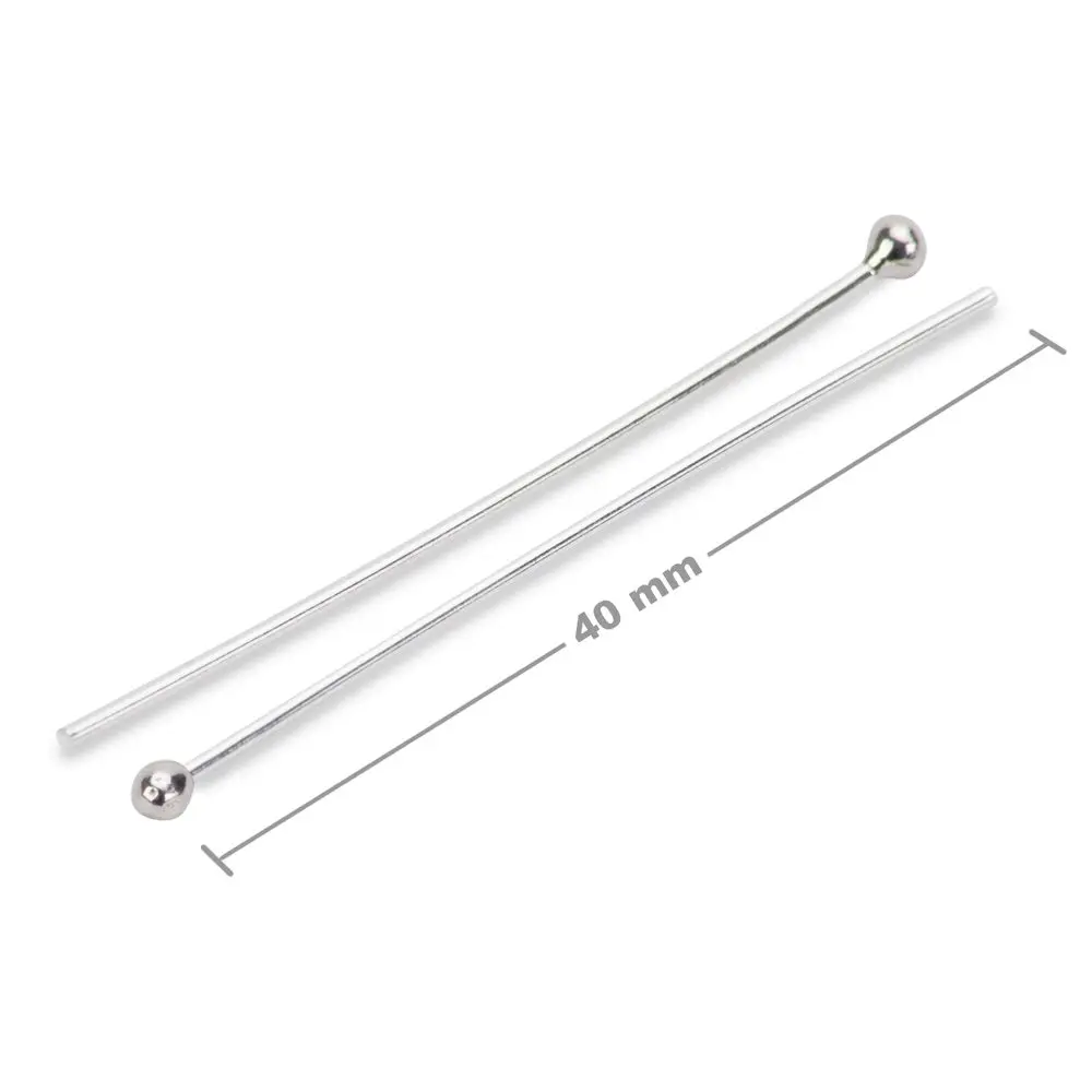Stříbrná ketlovací jehla s kuličkou 40 x 0,8 mm -