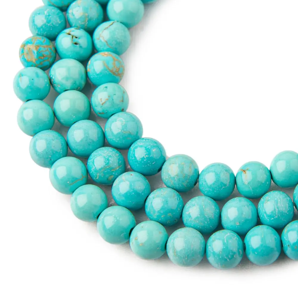 Korálky z minerálu Howlit modrý 8 mm - 8 ks