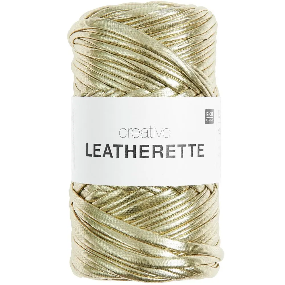 Rico design háčkovací příze imitující kůži Creative Leatherette zlatá -