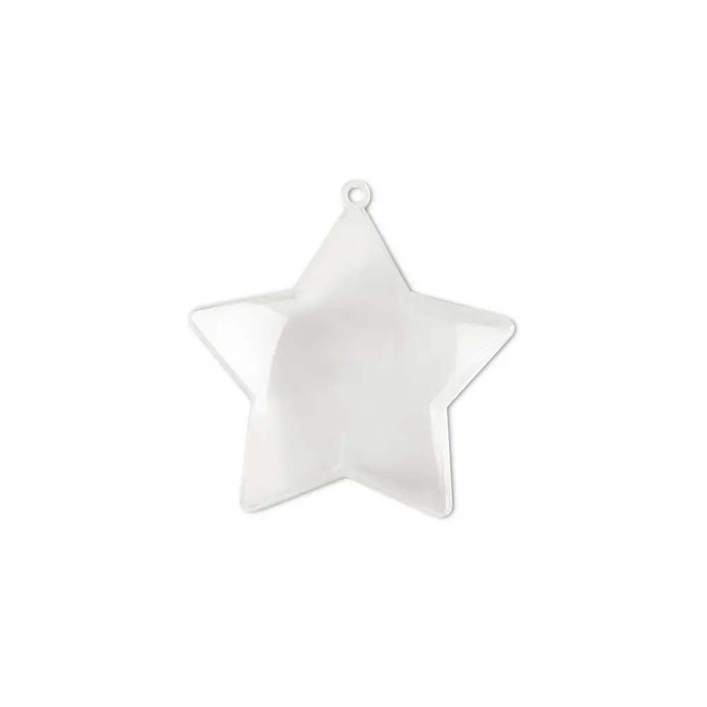 Dekorační průhledná ozdoba hvězda 8x7,7cm -