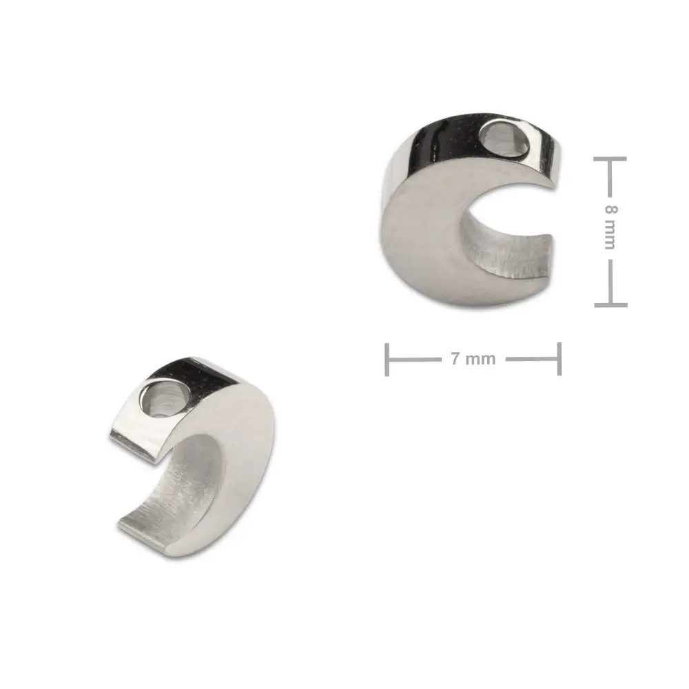 Korálek z chirurgické oceli ve tvaru srpku měsíce 7 x 8 mm - 1 ks