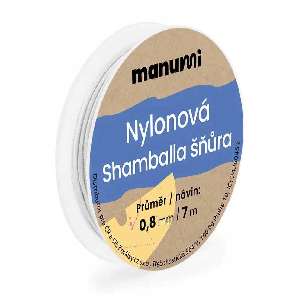 Manumi Nylonová šňůrka na Shamballa náramky 0,8 mm/7m světle šedá č. 39 - 1 ks
