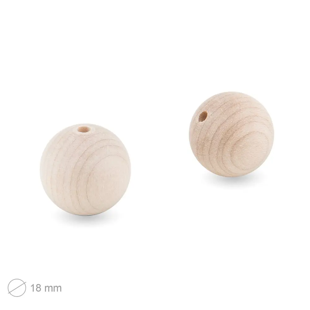Manumi české dřevěné surové korálky 18 mm - 10 ks