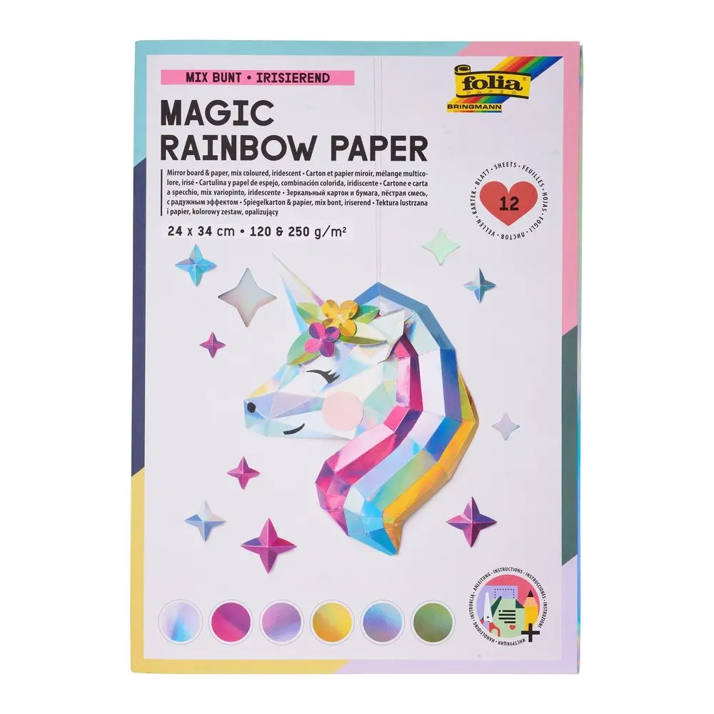 Sada papírů s metalickým povrchem 12 listů 24x34cm 120-250g/m² -
