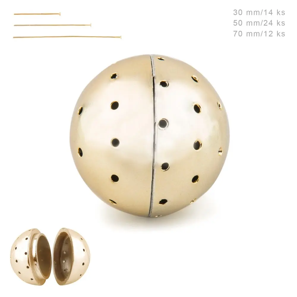 Magická perla s nýty 27 mm Gold -
