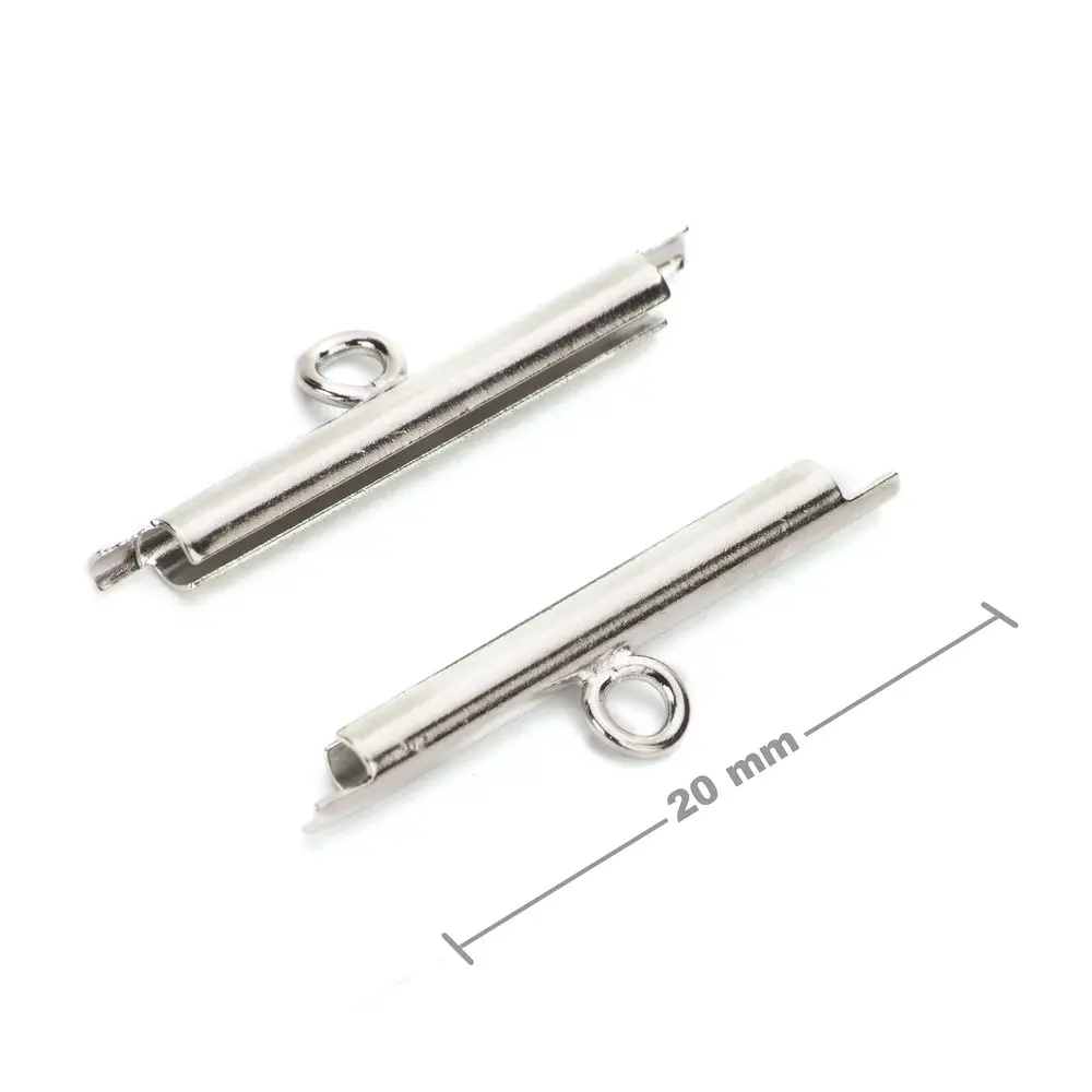 Zásuvné zapínání na Miyuki 20 mm v barvě platiny - 1 ks