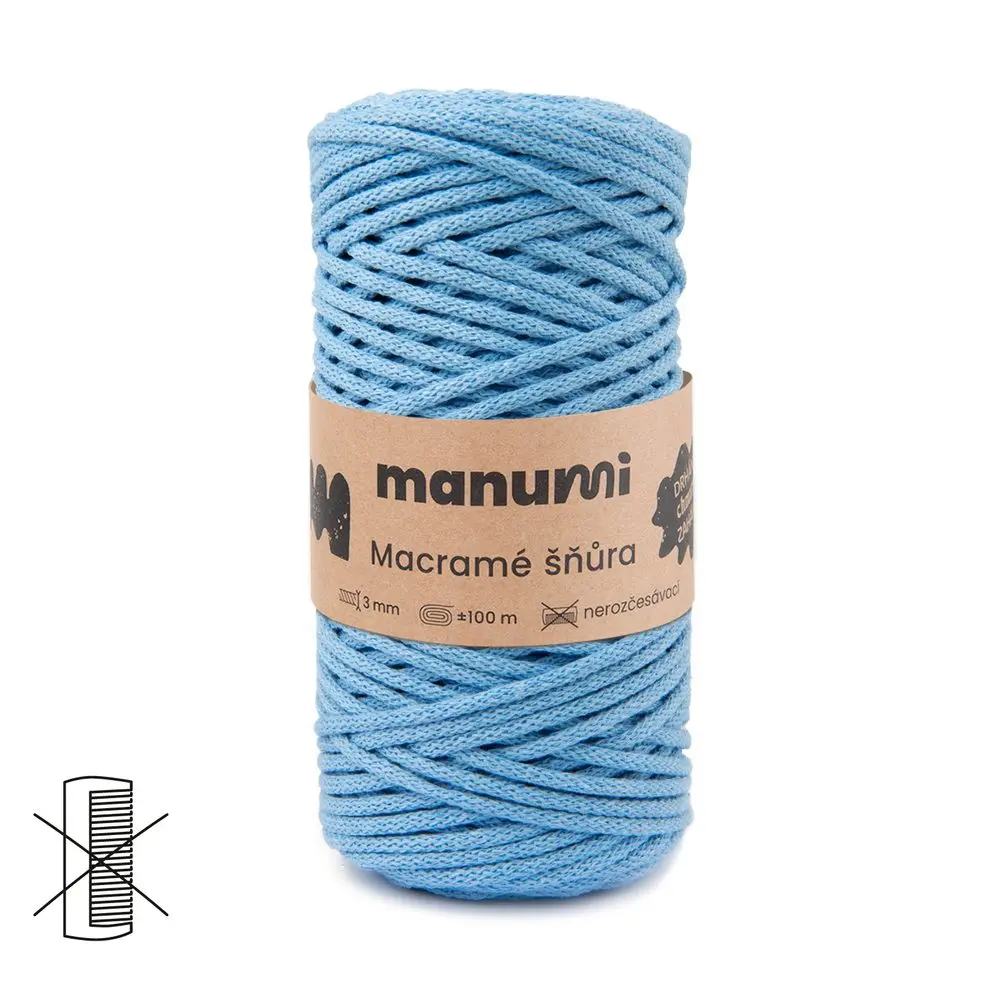 Manumi Macramé šňůra 3mm světle modrá -