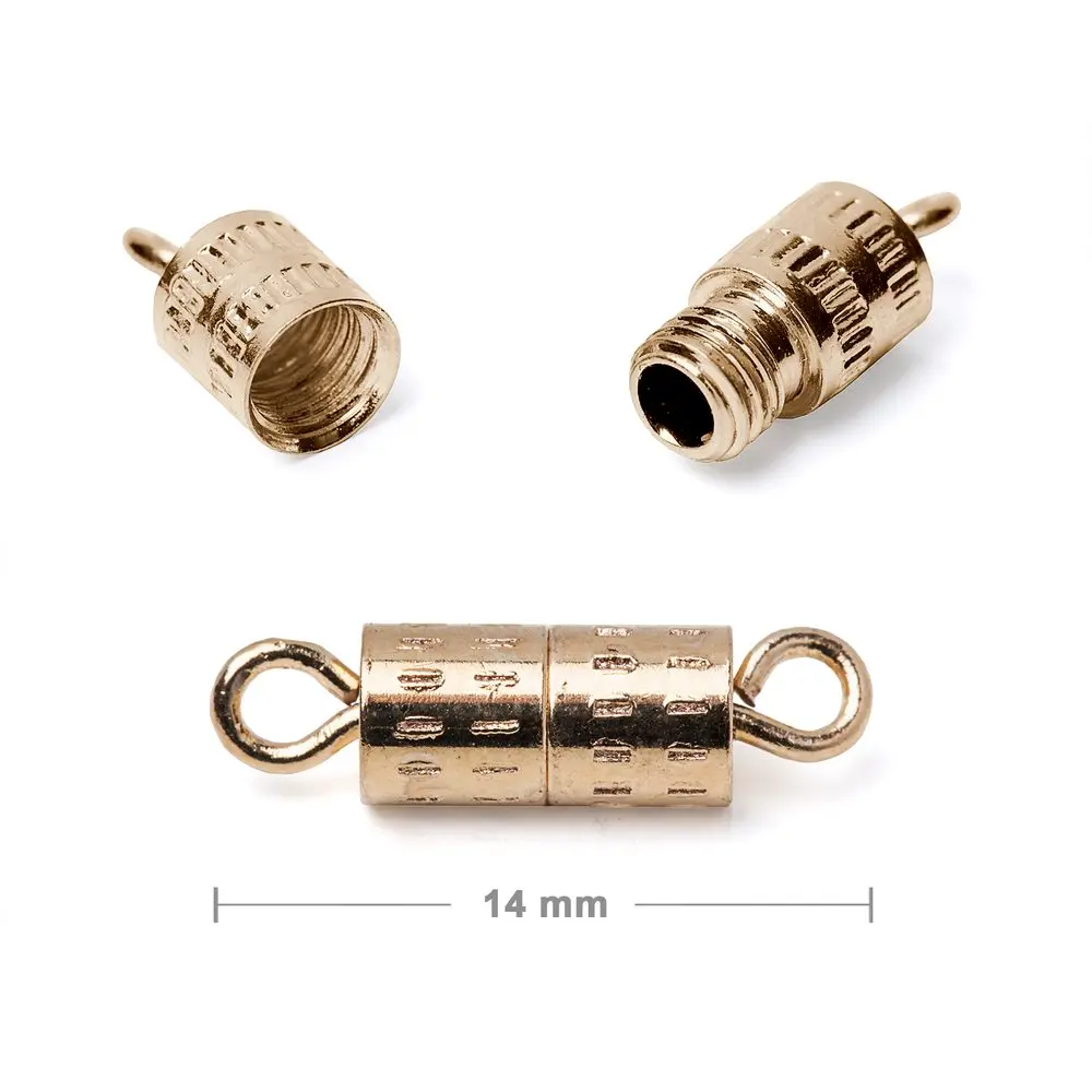 Šroubovací zapínání 14 mm v barvě zlata - 30 ks