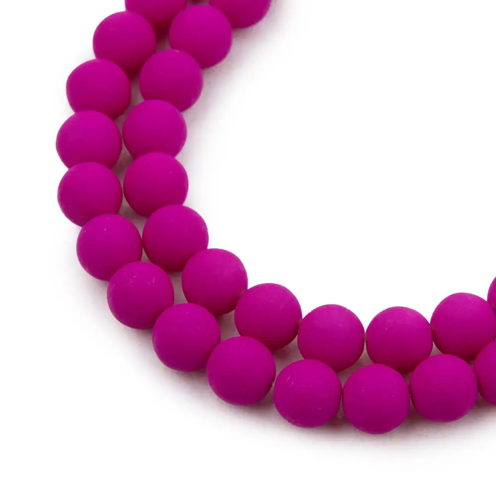 Estrela České mačkané korálky Estrela NEON 8 mm fialové - 22 ks