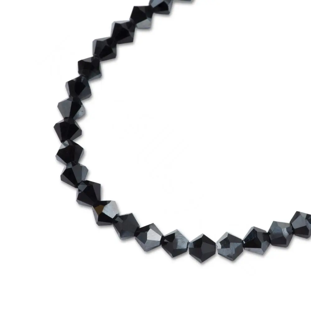 Preciosa MC perle Rondelle 3 mm Jet Hematite - 120 ks