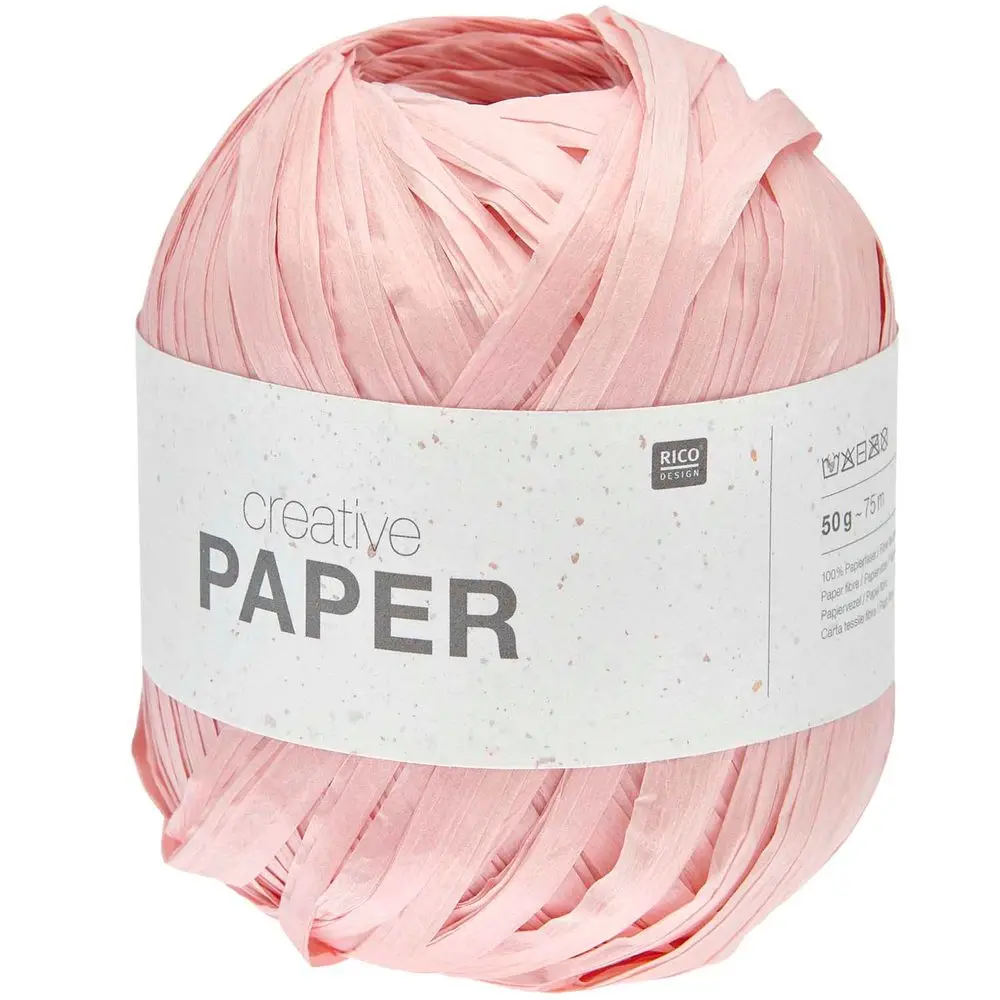 Rico design háčkovací papírová příze Creative paper odstín 003 lososová -
