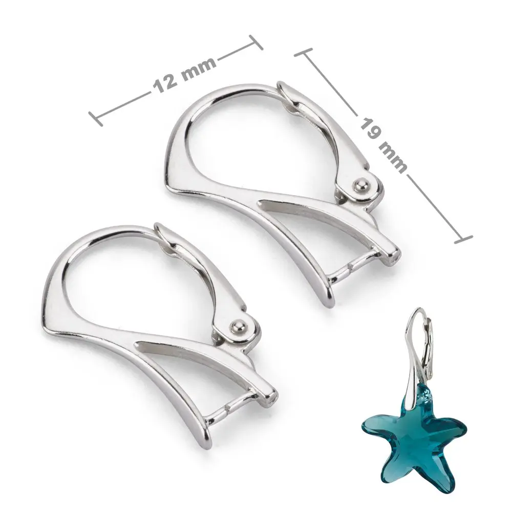 Stříbrné mechanické náušnicové háčky 19 x 12 mm -