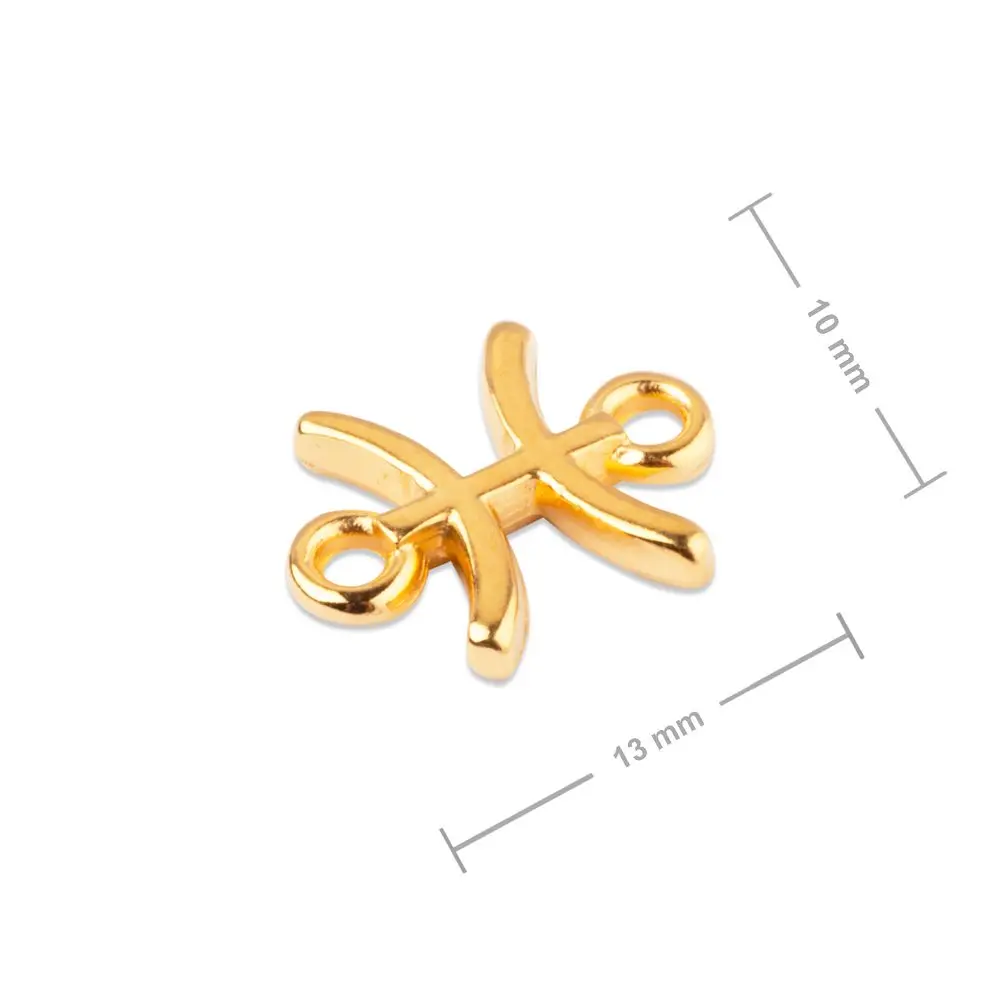 Manumi spojovací díl Ryby 13x10 mm pozlacený - 1 ks