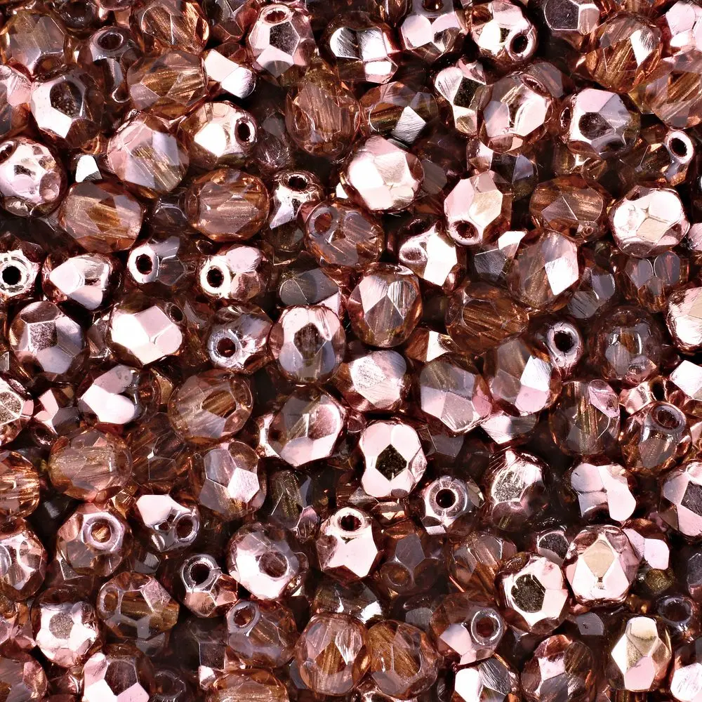 Manumi české broušené korálky 4 mm Copper Smoky Topaz - 225 ks