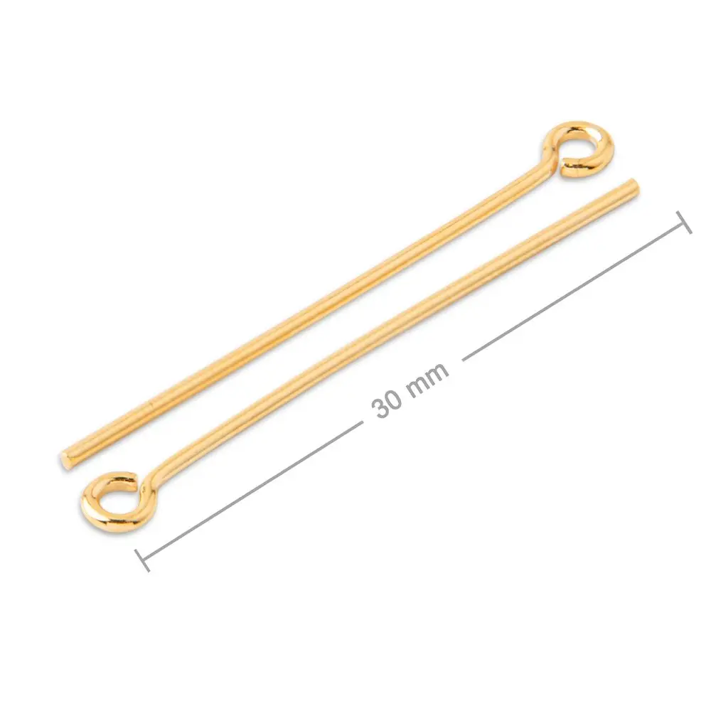 Stříbrná očková ketlovací jehla 30 x 0,8 mm pozlacená 24K zlatem -