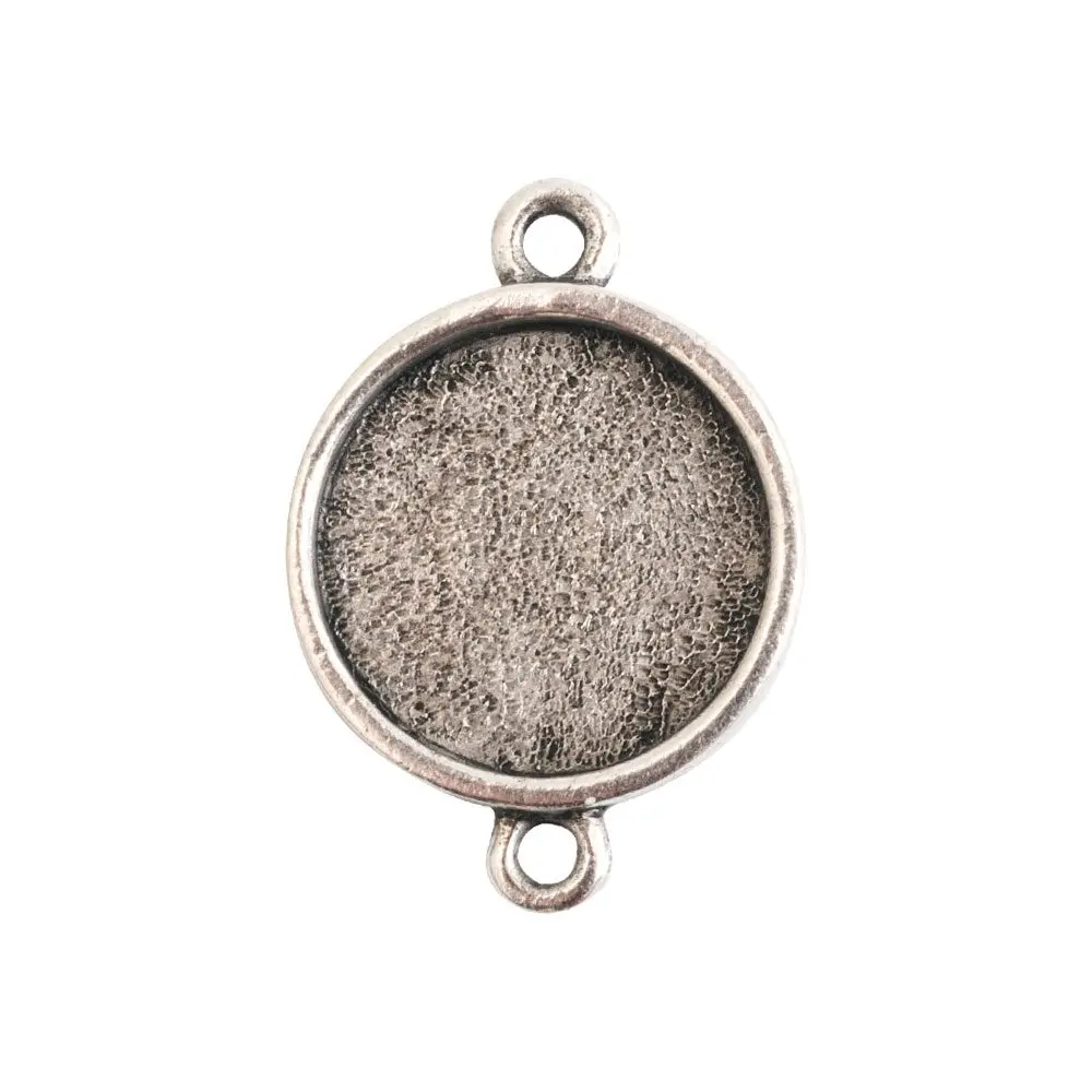Nunn Design spojovací díl s lůžkem kruh 20,5x14,5 mm postříbřený - 1 ks