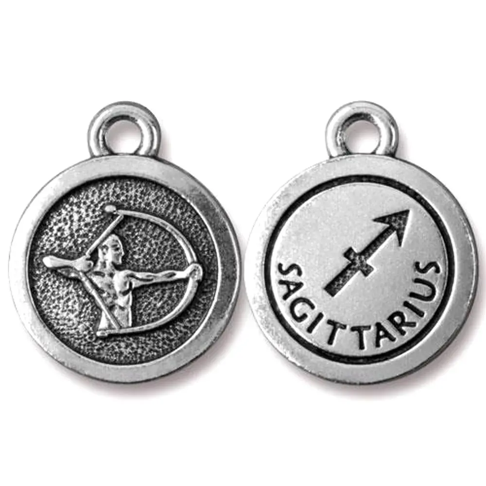 TierraCast přívěsek Sagittarius Střelec starostříbrný - 5 ks
