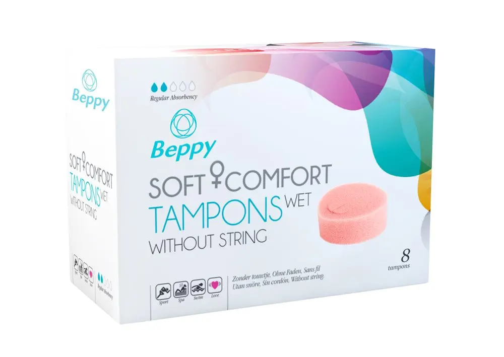 Beppy Soft bezšňůrkový vlhký intimní tampon-houbička - 8 ks