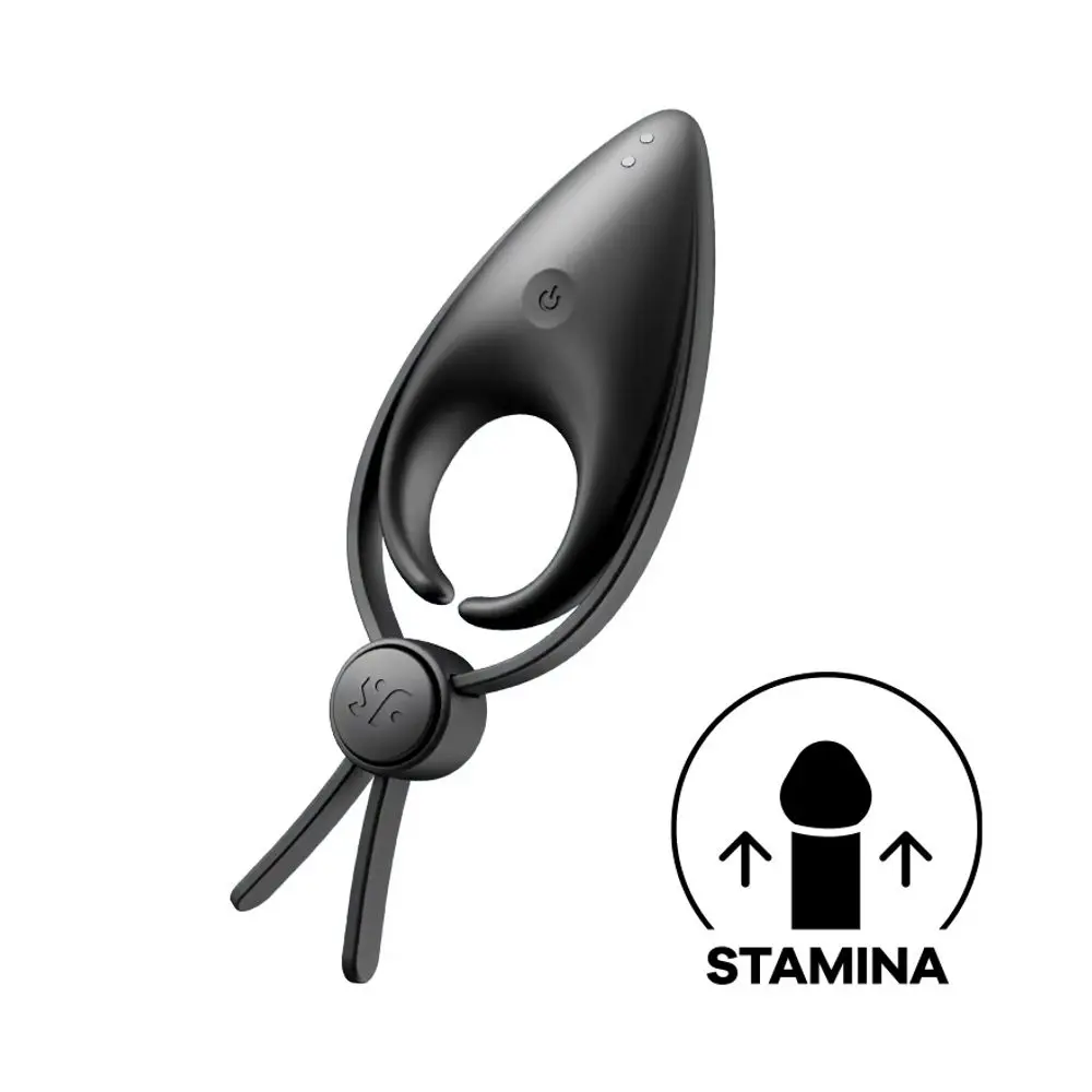 Satisfyer Sniper - vibrační erekční kroužek - dobíjecí silikon černý