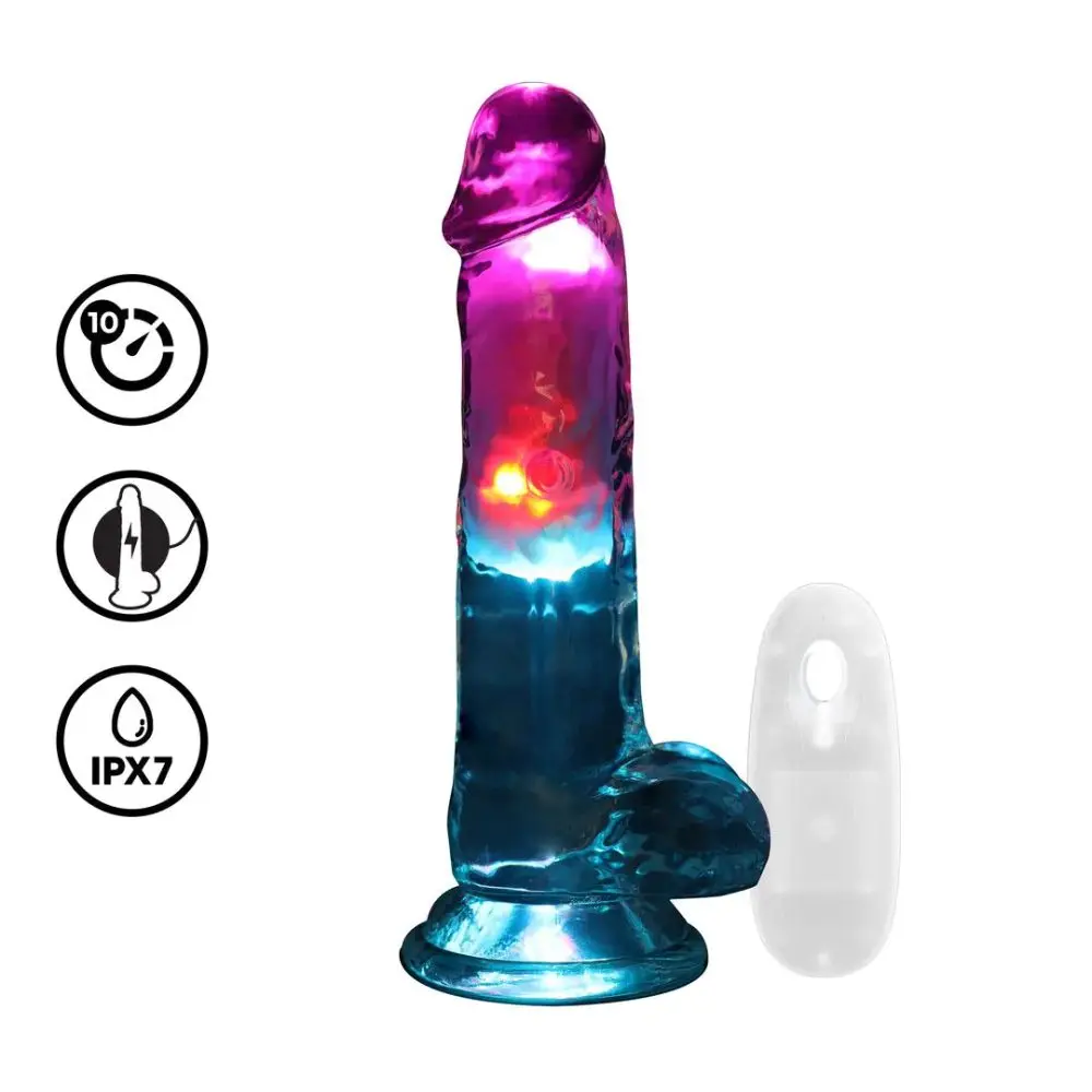 RealRock LED Vibrating Cock with Balls 7″