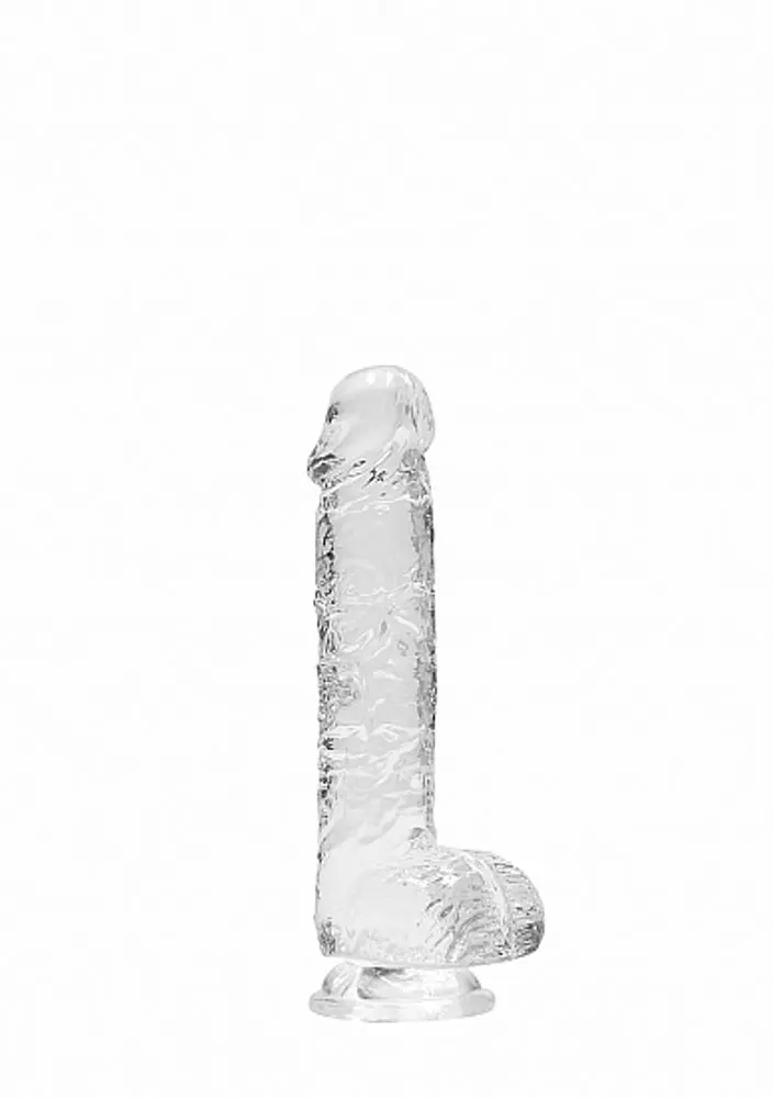 Realrock Realistické dildo s přísavkou transparentní 15,5 cm