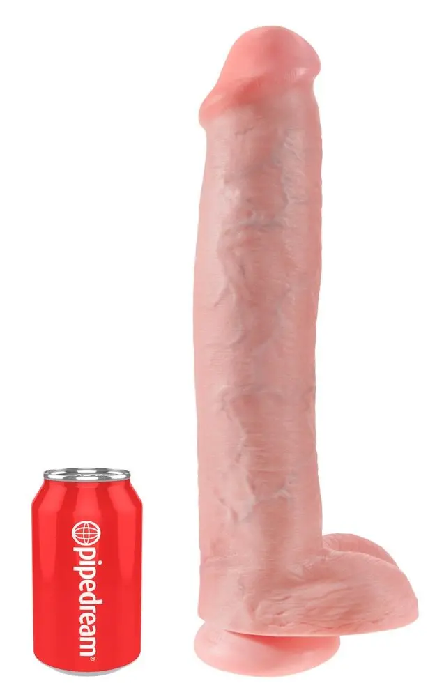 King Cock 15 - dildo s přísavkou a varlaty (38 cm, tělová barva)
