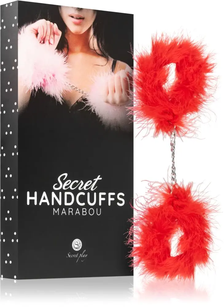 Pouta péřová SECRET HANDCUFFS red marabou