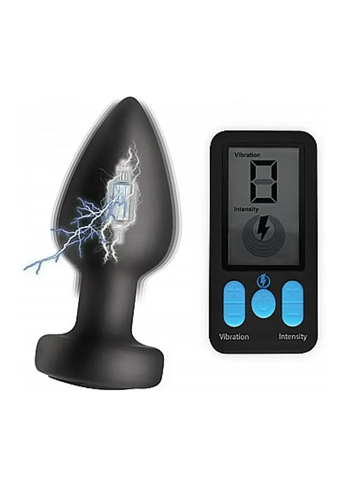 XR Brands - Zeus - rádiový E-Stim anální vibrátor (černý)