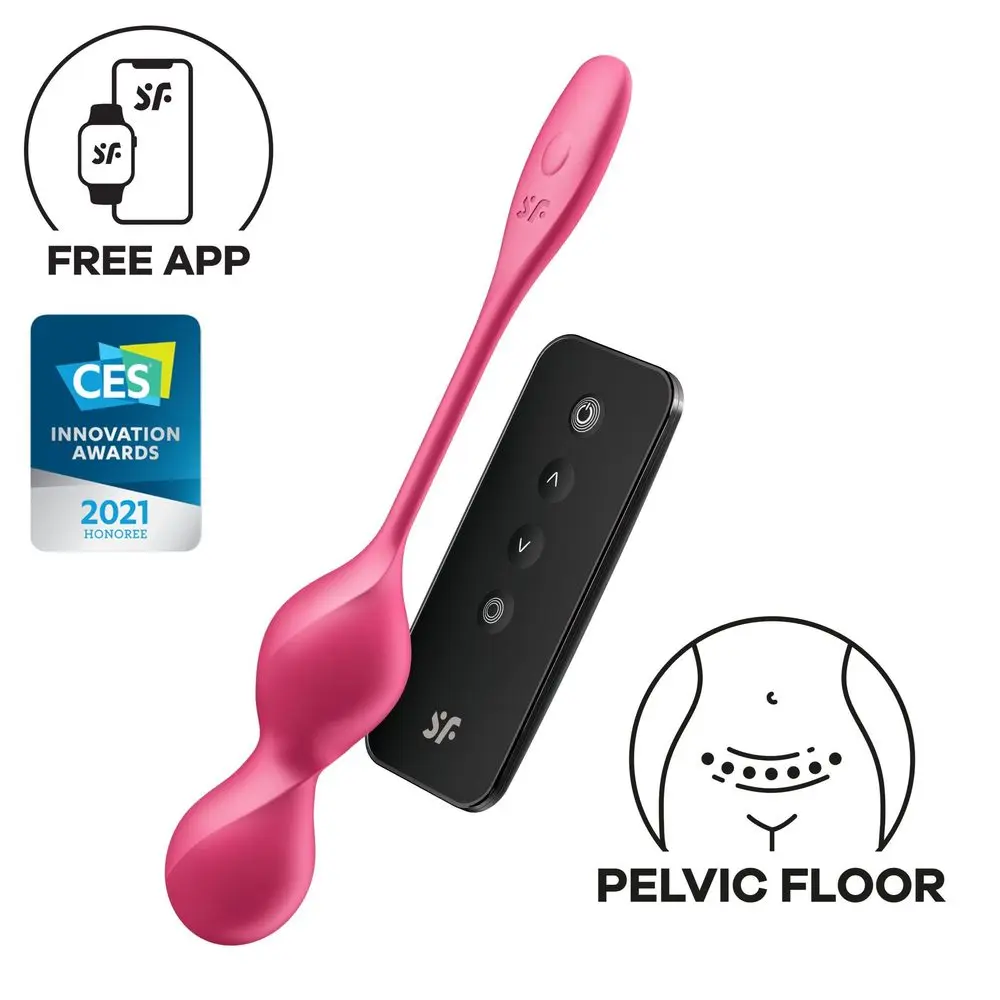 Satisfyer Love Birds 2 - vibrační venušiny kuličky ovládané aplikací (růžové)