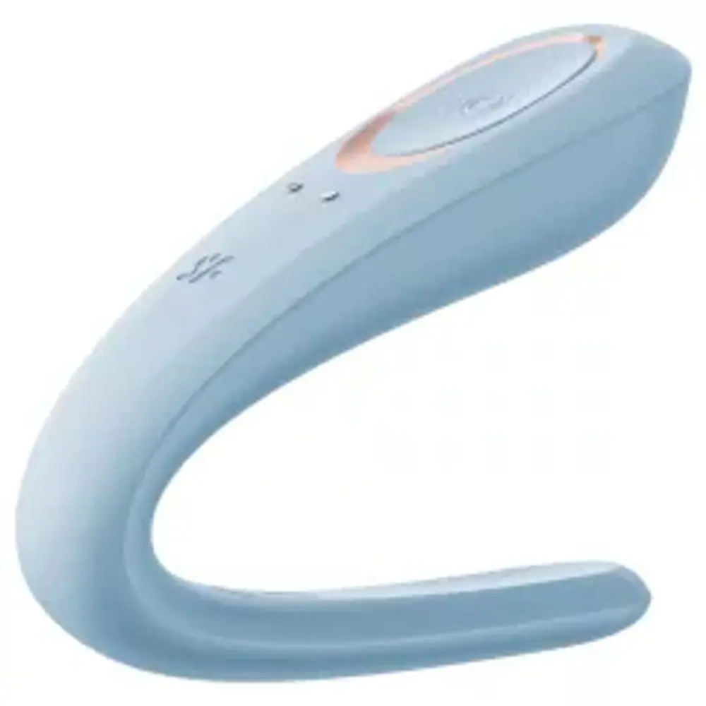 Satisfyer Double Classic - párový vibrátor (modrý)