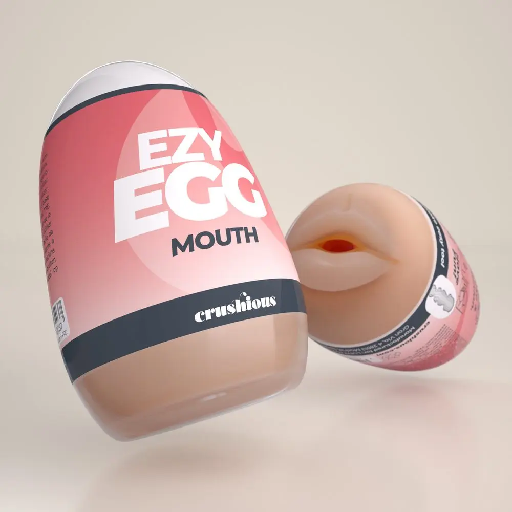 Crushious Ezy Egg Mouth - masturbační vajíčko (tělová barva)