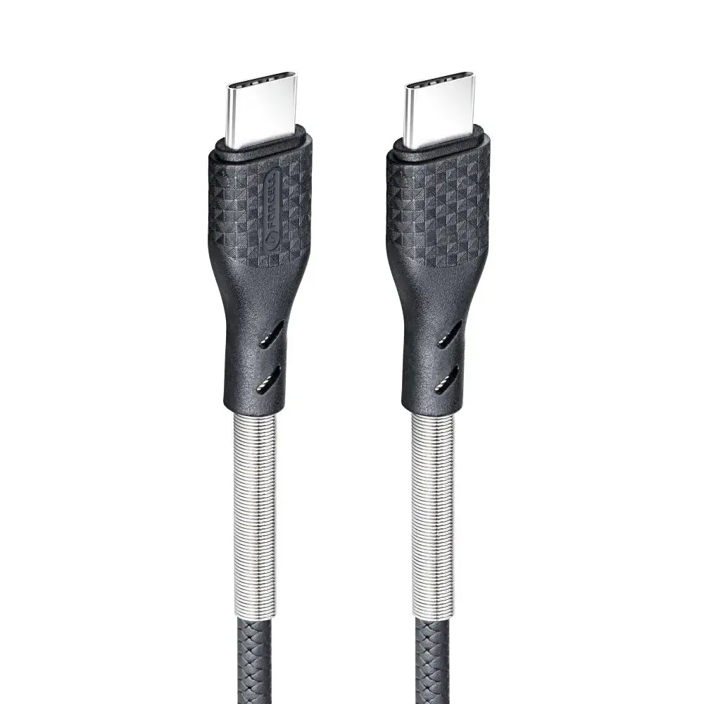 Forcell Carbon kabel, USB-C - USB-C, 3.0 QC, Power Delivery PD60W, CB-02C, černý, 1 metr