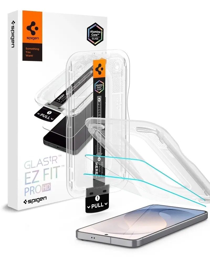 Spigen Glas.TR EZ Fit Pro s aplikátorem, 2 kusy, Tvrzené sklo, Samsung Galaxy S26 FE, průhledné