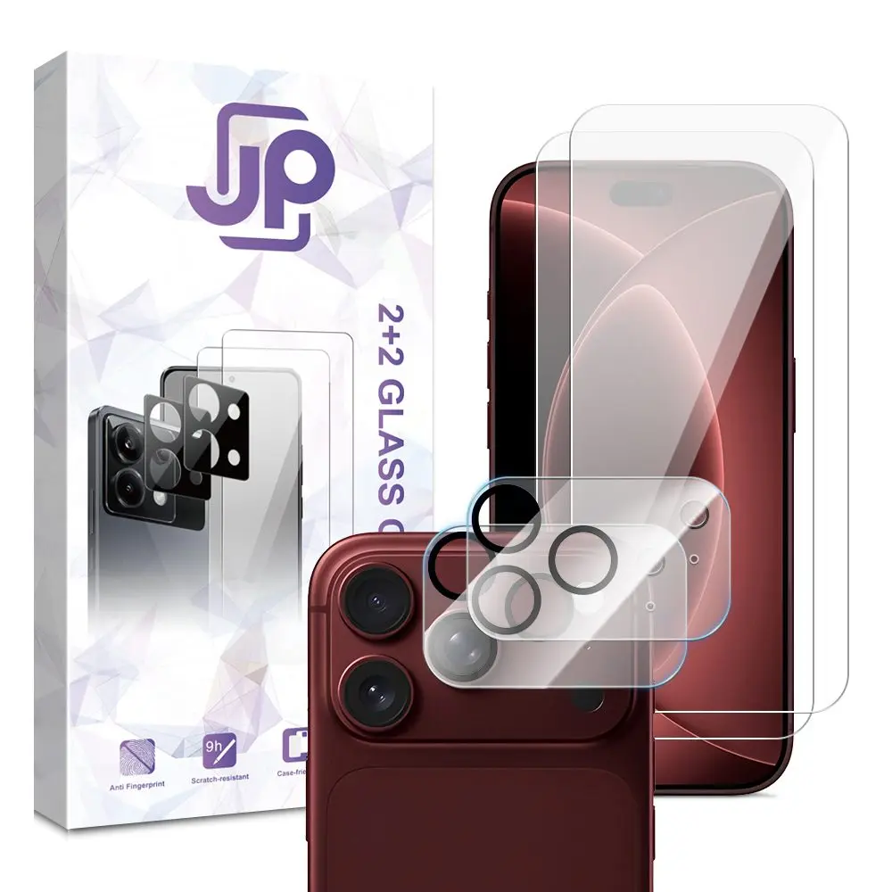 JP Combo pack, Sada 2 tvrzených skel a 2 sklíček na fotoaparát, iPhone 18 Pro