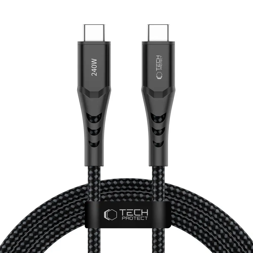 Tech-Protect UB11T UltraBoost kabel USB-C, PD240W/QC3.0, 2m, černý