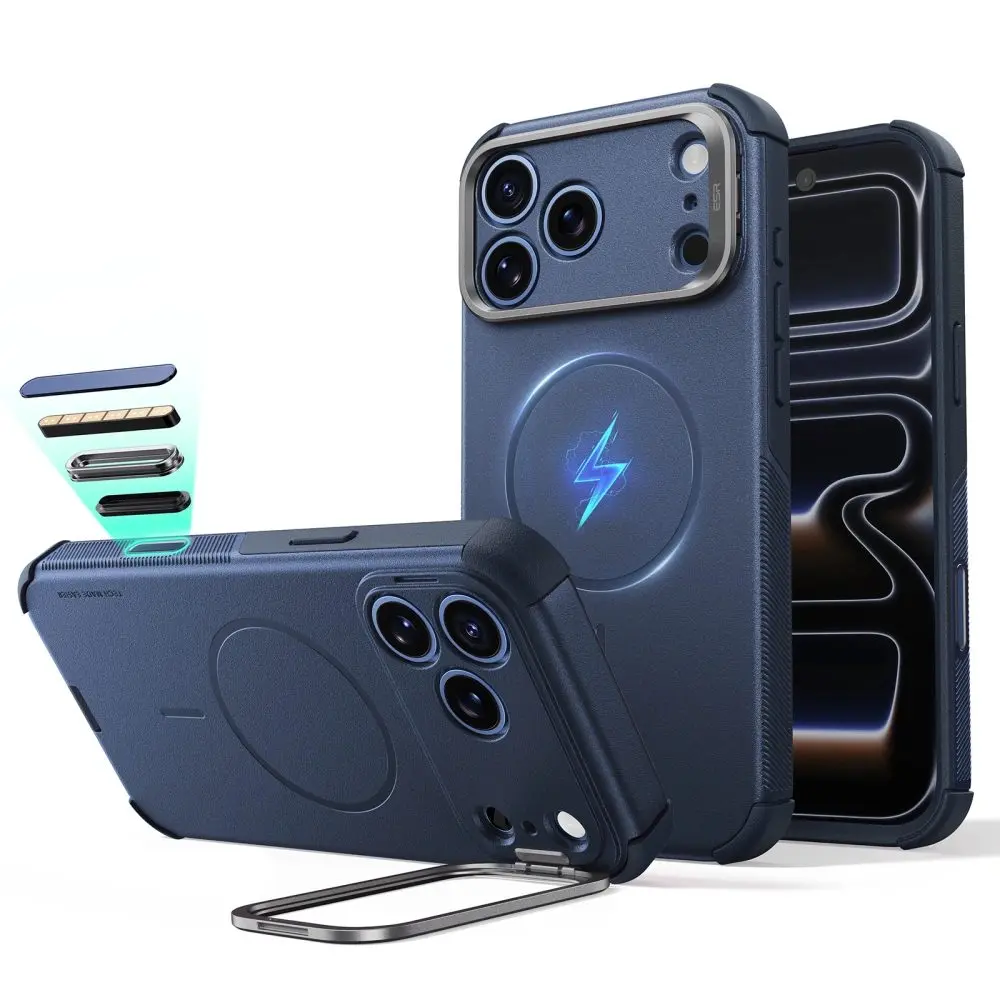 Kryt ESR Cyber Tough Kickstand MagSafe, iPhone 17 Pro Max / 18 Pro Max, modrý