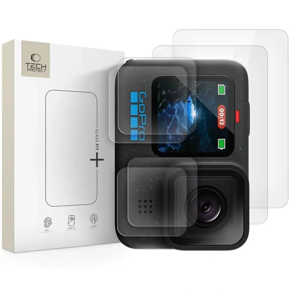 Tech-Protect Tvrzené sklo Glass Fit+, Set GoPro Hero 9 / 10 / 11 / 12, 2 kusy